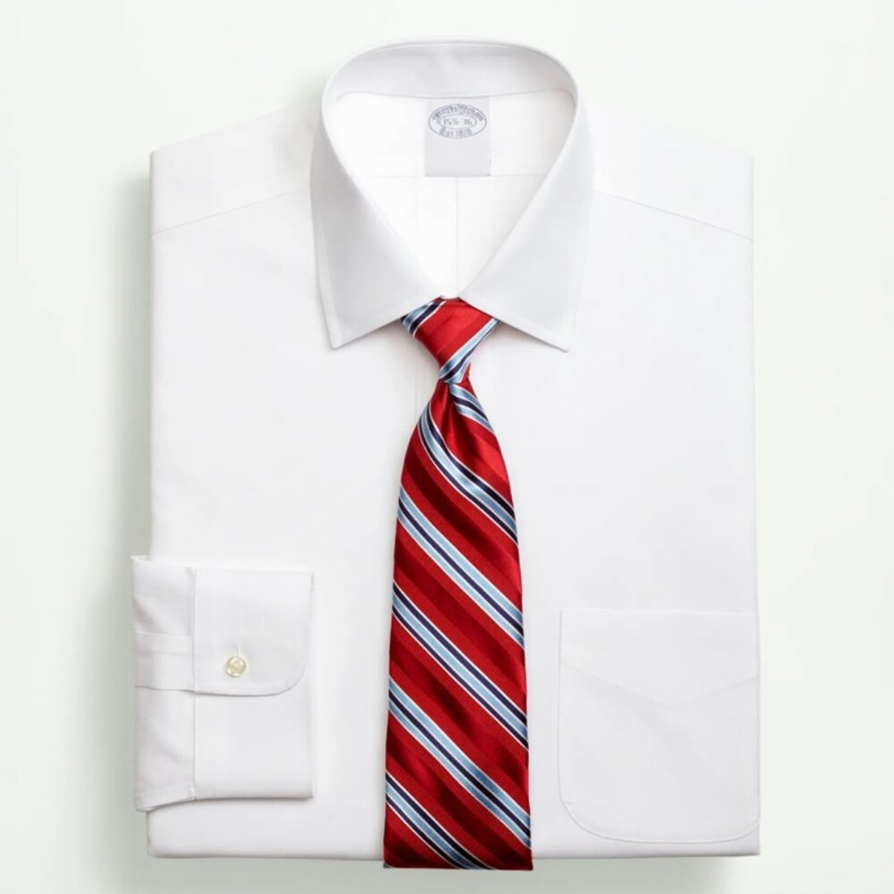 Brooks Brothers Cotton No-Iron Pinpoint Oxford Ainsley White Dress Shirt 15 / 34